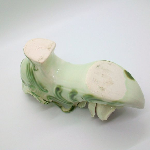 1950s Vee Jackson Pasadena California Pottery Porcelain Applied Flower Shoe - Picture 5 of 7